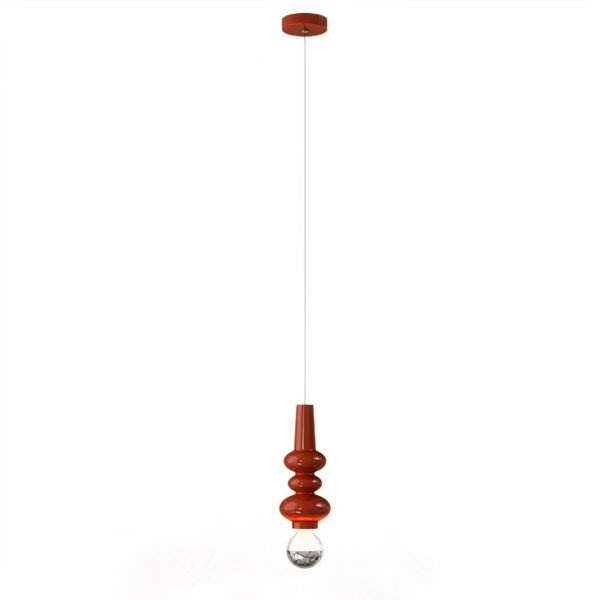 Moderne hanglamp in terracotta Amerikaanse stijl in ijzer op een witte achtergrond