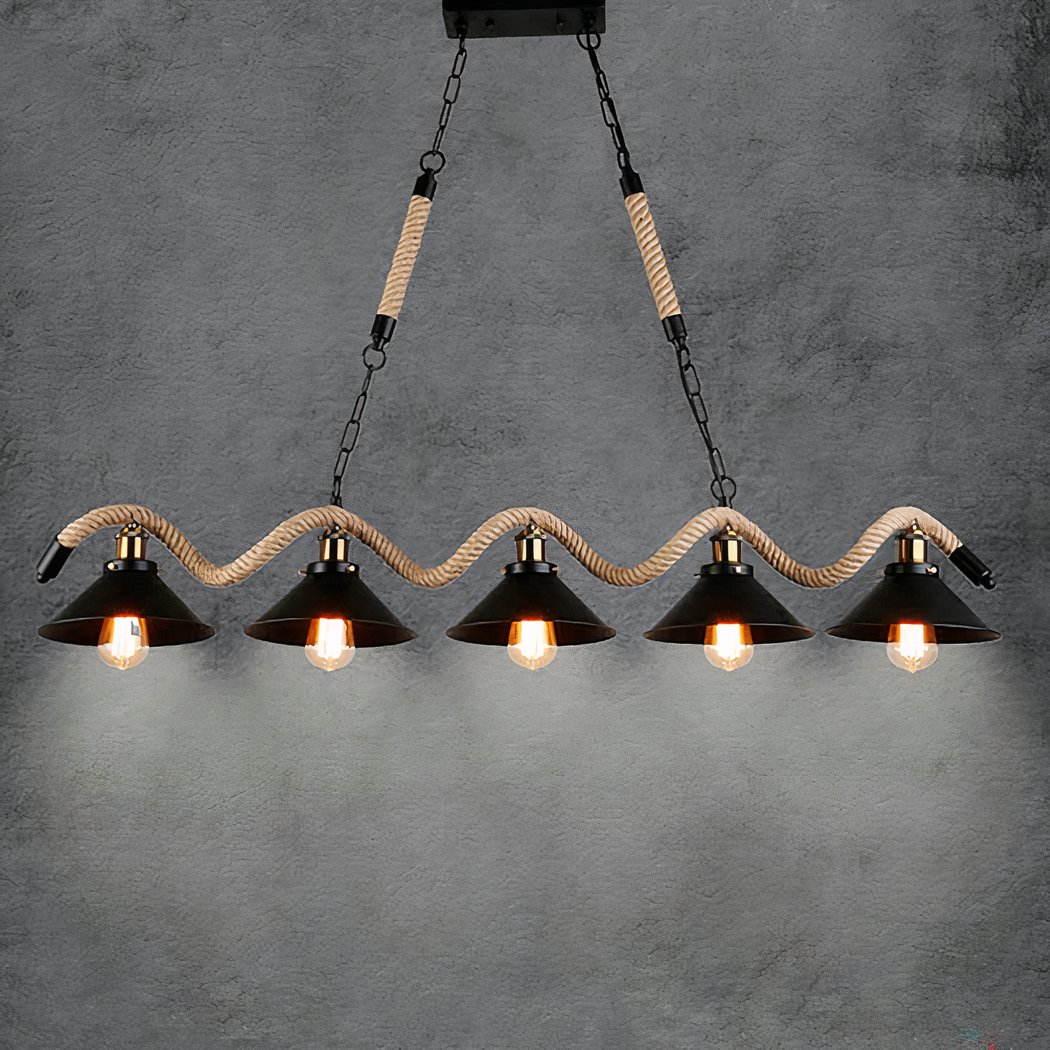 Eenpersoons retro touw, hanglamp, vintage hennep touw