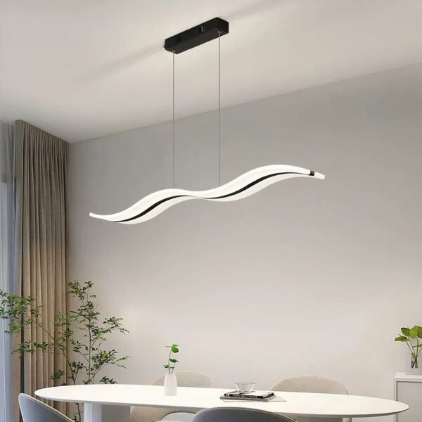 Scandinavische LED eetkamerlamp met grijze achtergrond