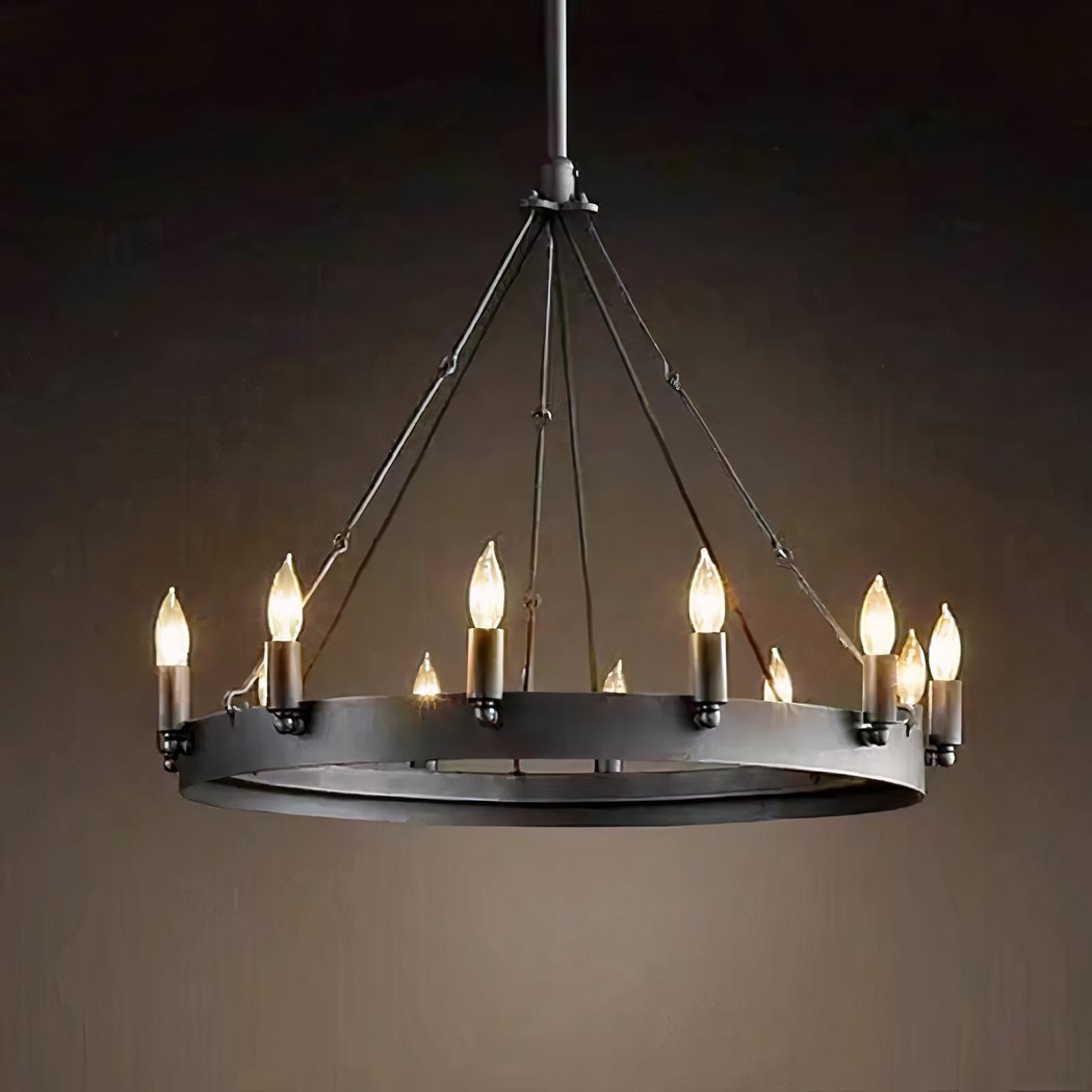 Vintage zesarmige kroonluchter met porseleinen bloemen - Lampen | Kroonluchters