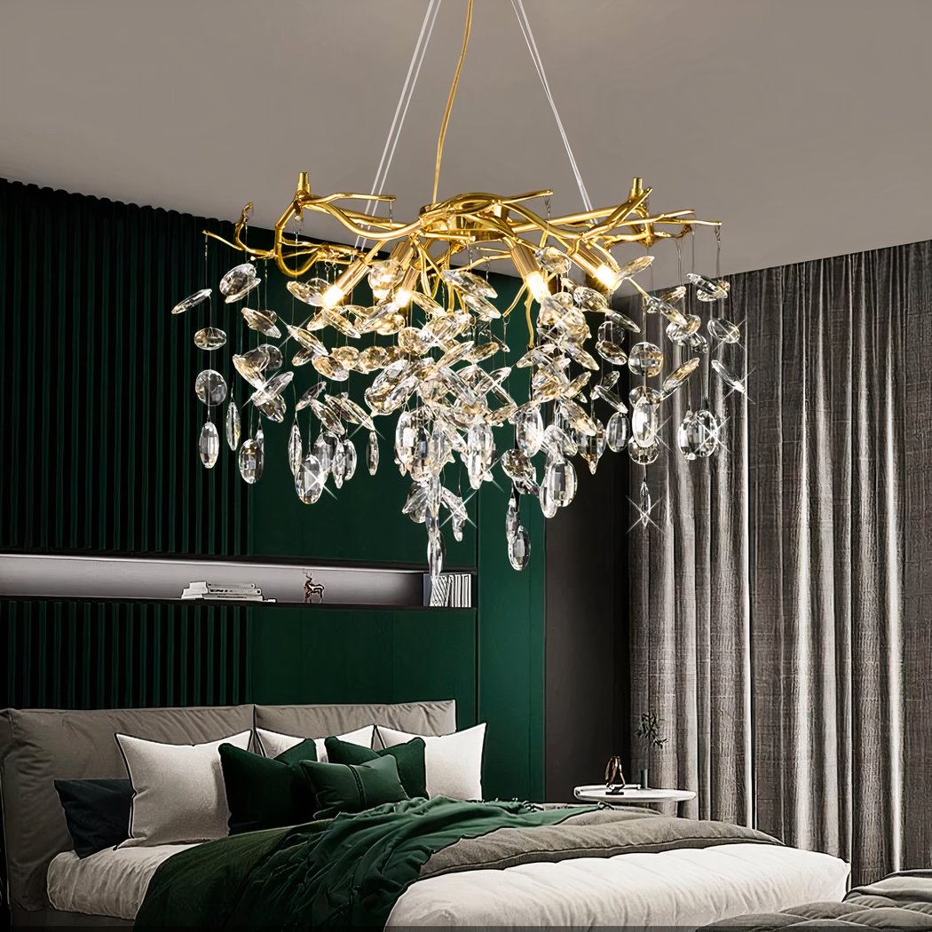 Cainjiazh Mini Kroonluchter Crystal Inbouw Kroonluchter Dubbellaags Kristallen Moderne Kroonluchter Slaapkamer Hal Bar Keuken