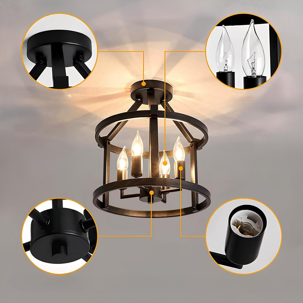 Vintage Industriële Loft Kroonluchter Plafondlamp ... – Vicedeal