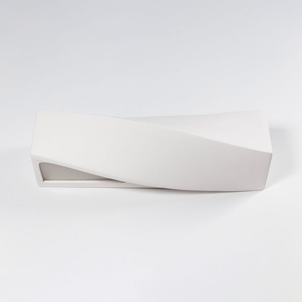 Witte keramische gegolfde rechthoekige wandlamp