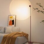 Zonsondergang projectie vloerlamp minimalistisch design