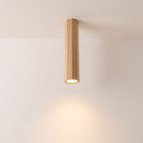 Minimalistische plafondlamp van natuurhout, Scandinavische stijl