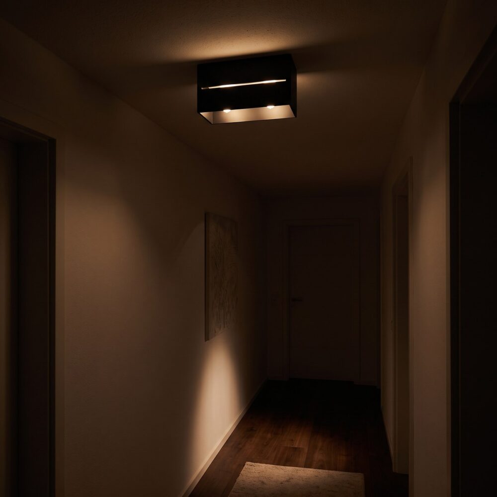Rechthoekige plafondlamp in geperforeerd aluminium