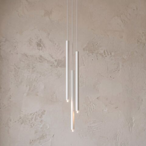 Hanglamp met bundel van 3 dunne lichtstaven