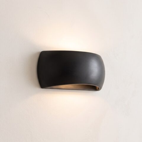Wandlamp halve maan keramiek