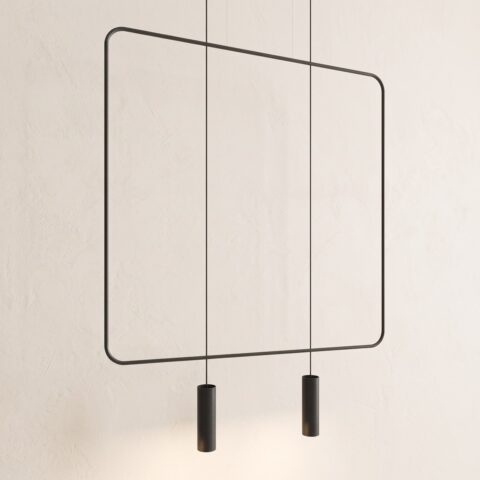 Hanglamp zwart frame minimalistisch design met GU10-spot